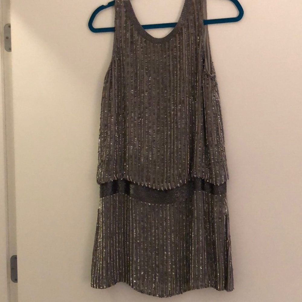 Silver beaded Parker dress